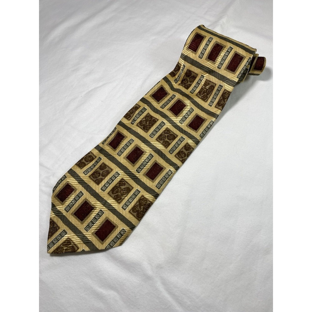 Robert Talbott Tie for Mark Shale 100% Silk Hand Sewn Geometric Design Vintage‎